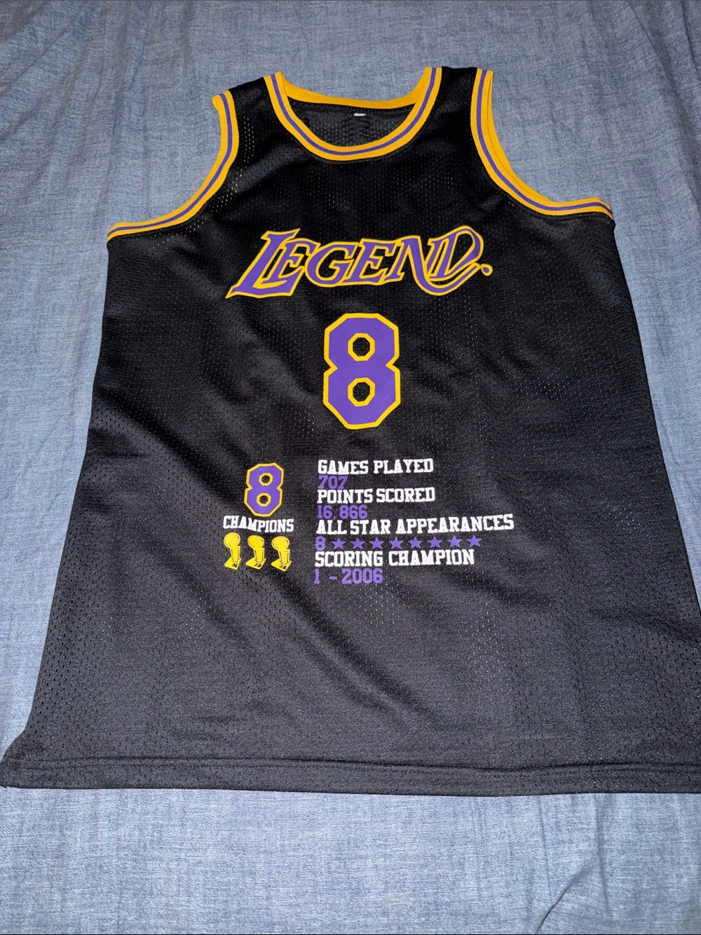 Legend #8 Black & Purple Basketball Jersey